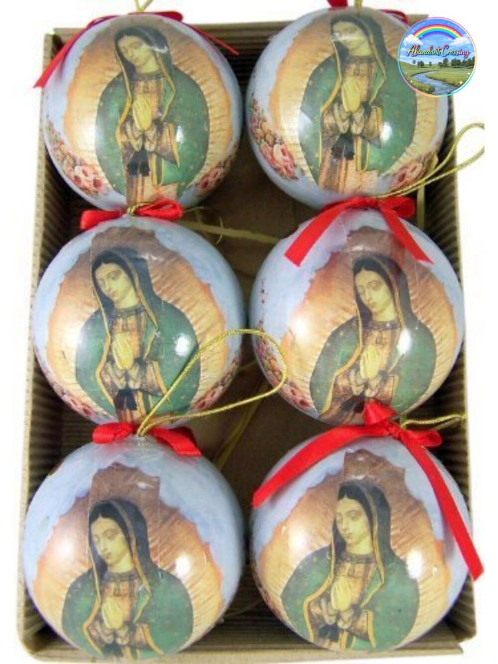 Decoupage Christmas Ornament Our Lady of Guadalupe 3 Inch